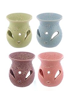 Puckator Small Textured Ceramic Oil Burners with Cut Out Pattern